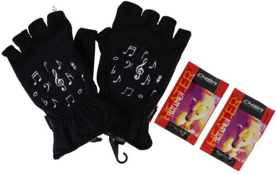 Handschuhe Kurzfinger Thermofleece Notenmix 